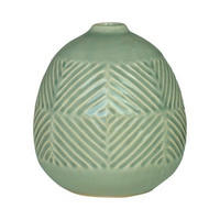 VASE  - Mintgrau, Basics, Keramik (13,3/13,6cm)