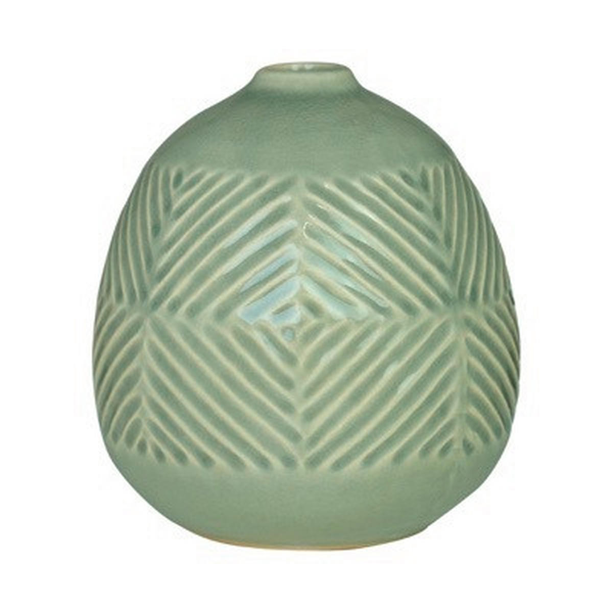 VASE  - Mintgrau, Basics, Keramik (13,3/13,6cm)
