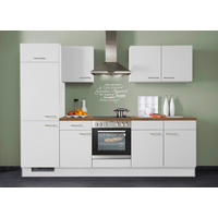 KÜCHENBLOCK 270 cm   in Weiß  - Edelstahlfarben/Weiß, KONVENTIONELL, Holzwerkstoff/Metall (270cm) - Xora