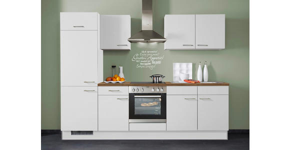 KÜCHENBLOCK 270 cm   in Weiß  - Edelstahlfarben/Weiß, KONVENTIONELL, Holzwerkstoff/Metall (270cm) - Xora