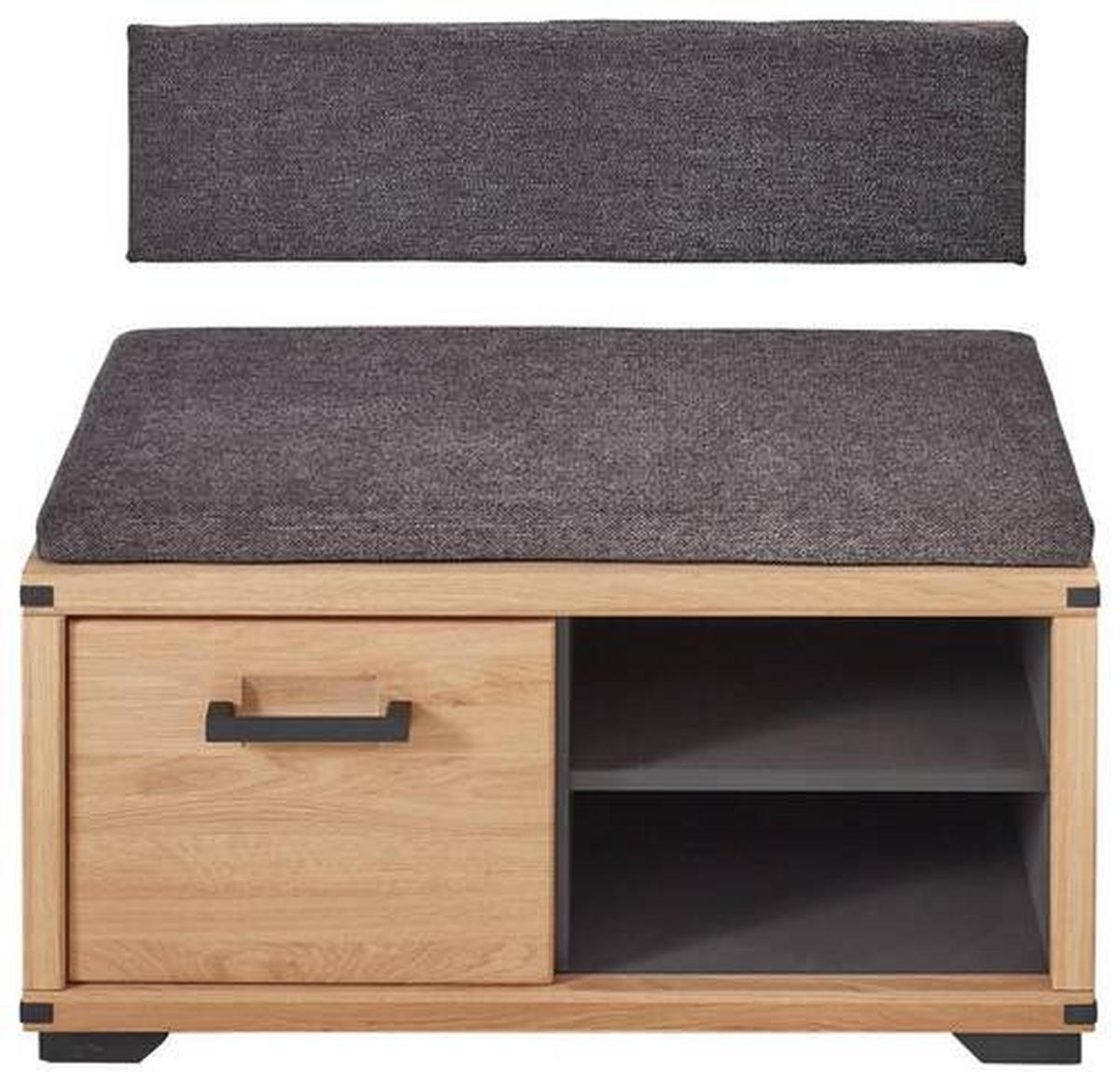 GARDEROBE 5-teilig  in 268/204/41 cm  - Wildeiche/Graphitfarben, Natur, Holz/Holzwerkstoff (268/204/41cm) - Linea Natura