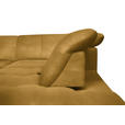 ECKSOFA in Flachgewebe Currygelb  242/313 cm  - Currygelb/Schwarz, Design, Textil/Metall (242/313cm) - Xora