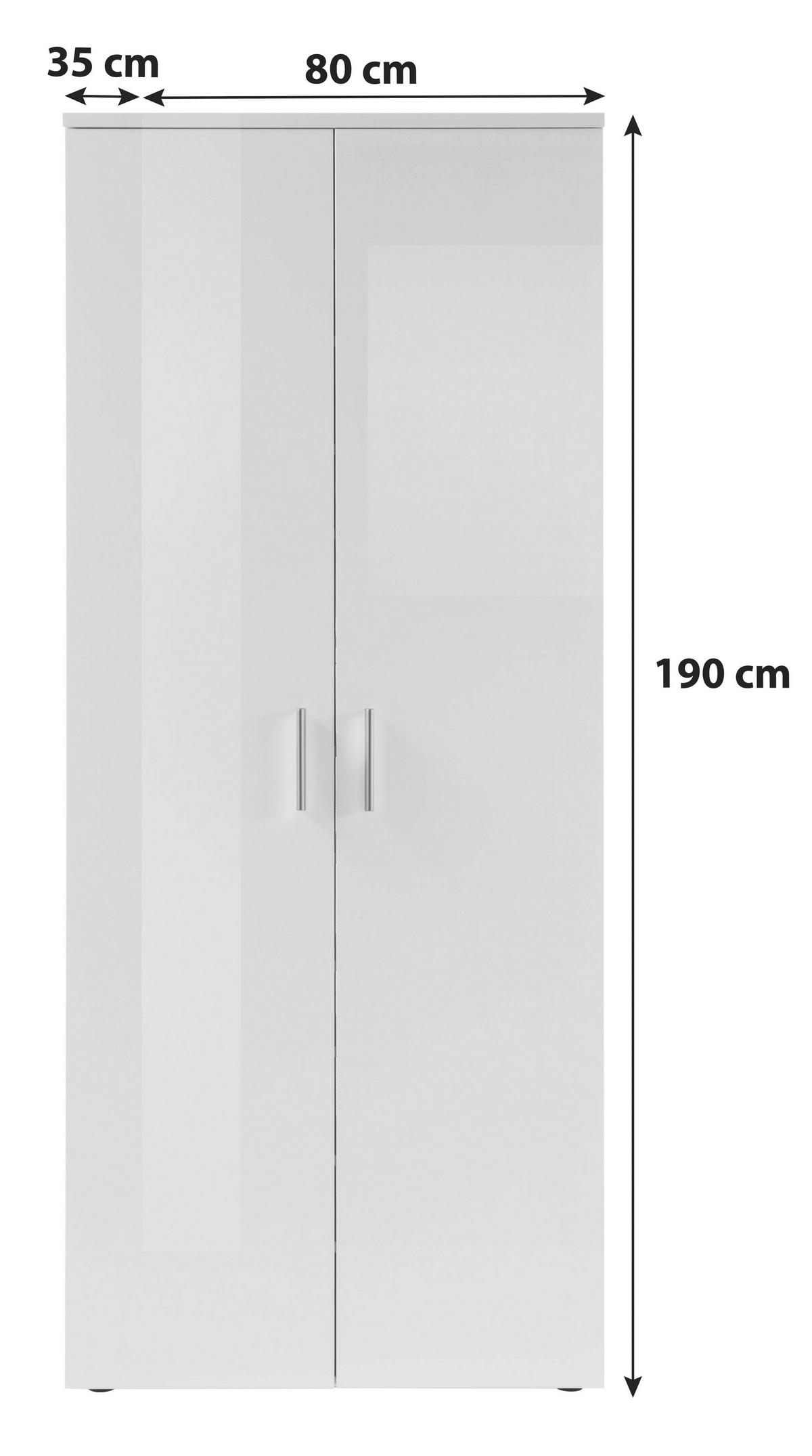 CIPŐSSZEKRÉNY - ezüst/fehér, Design, műanyag/faalapú anyag (80/190/35cm) - MID.YOU