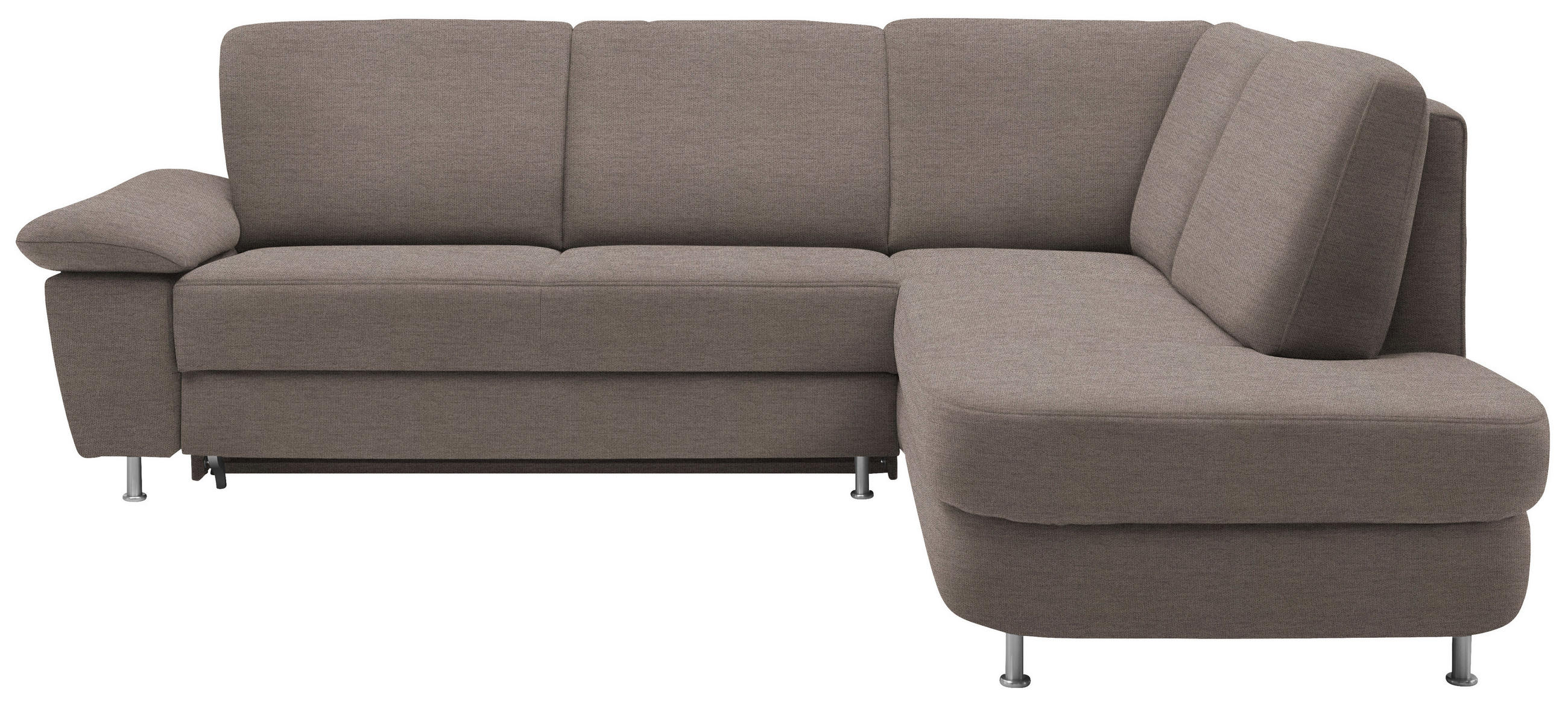 ROHOVÁ SEDACIA SÚPRAVA, textil, svetlohnedá - svetlohnedá/hliníková, Konventionell, kov/textil (262/212cm) - Ada Austria