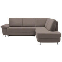 ROHOVÁ SEDACIA SÚPRAVA, textil, svetlohnedá - svetlohnedá/hliníková, Konventionell, kov/textil (262/212cm) - Ada Austria