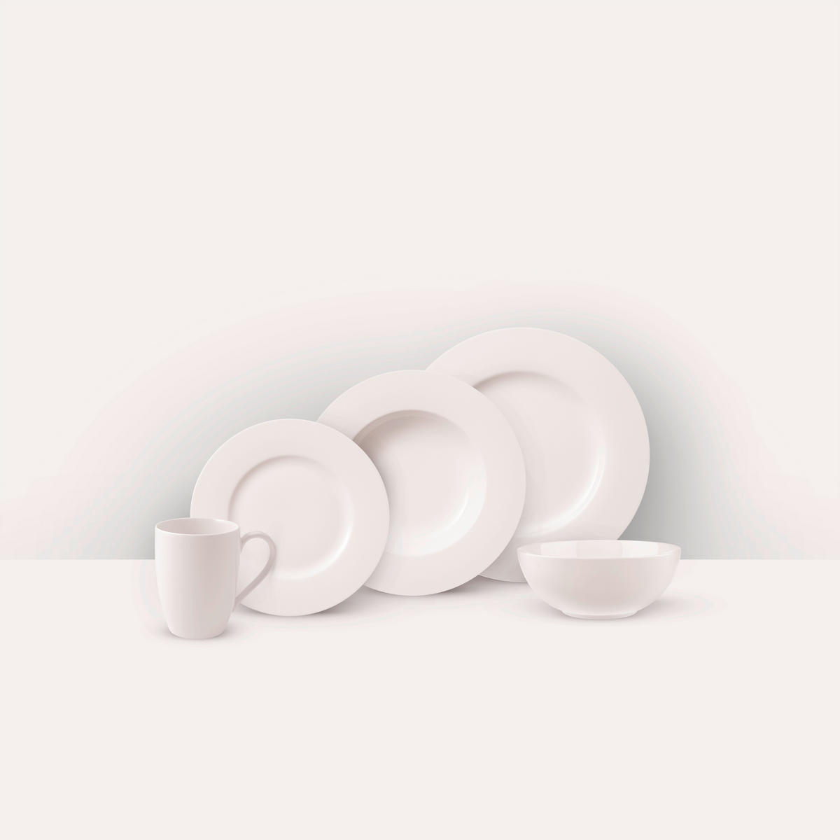 KOMBINOVANÝ SERVIS 20-dielne, jemný porcelán (fine china) keramika  - biela, Konventionell, keramika - Villeroy & Boch