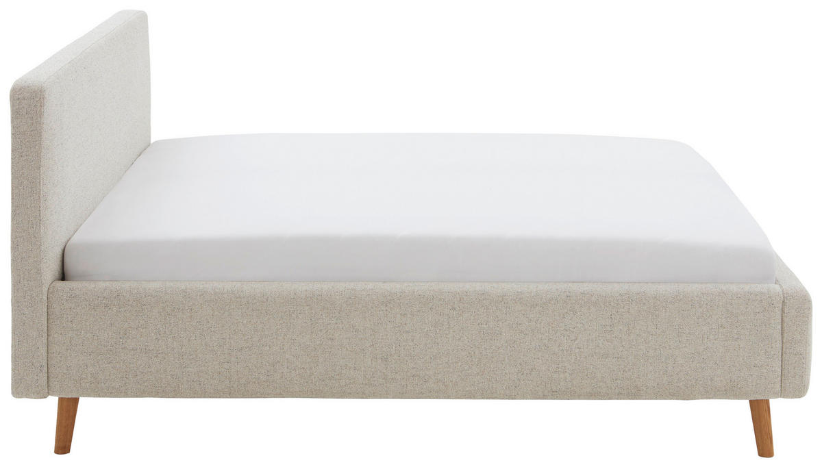 POLSTERBETT 180/200 cm  in Beige  - Eichefarben/Birkefarben, Design, Holz/Textil (180/200cm) - MID.YOU