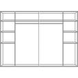 KOMBISCHRANK 311,9/225,5/61 cm 2+2-türig  - Eichefarben/Hellgrau, KONVENTIONELL, Holzwerkstoff/Kunststoff (311,9/225,5/61cm) - Xora