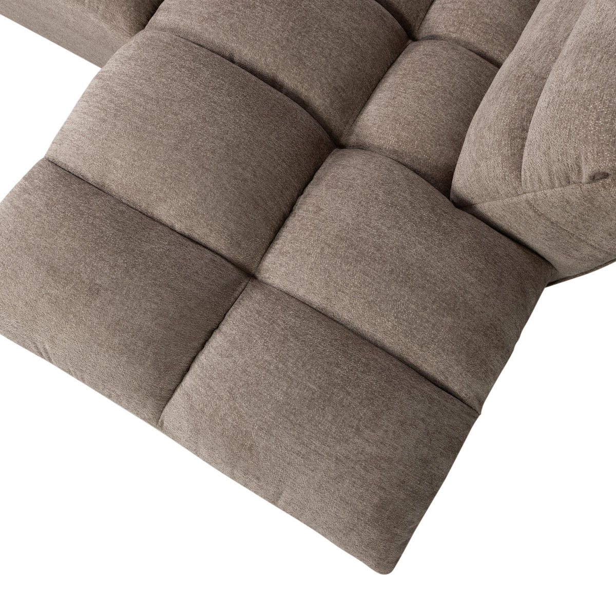 ECKSOFA Tibas Sandfarben Webstoff  inkl.  - Sandfarben/Schwarz, Design, Kunststoff/Textil (280/165cm) - Livetastic