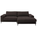 ECKSOFA  in Flachgewebe Braun  253/177 cm  - Schwarz/Braun, Design, Textil/Metall (253/177cm) - Dieter Knoll