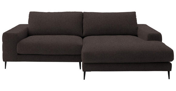 ECKSOFA  in Flachgewebe Braun  253/177 cm  - Schwarz/Braun, Design, Textil/Metall (253/177cm) - Dieter Knoll