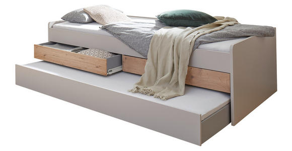 AUSZIEHBETT 120-210/200 cm  in Hellgrau, Eiche Artisan  - Hellgrau/Eiche Artisan, KONVENTIONELL, Holzwerkstoff/Kunststoff (120-210/200cm) - Venda
