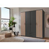 KLEIDERSCHRANK 180/199/58 cm 4-türig Braun, Graphitfarben, Dunkelgrau  - Dunkelgrau/Schwarz, KONVENTIONELL, Holzwerkstoff/Kunststoff (180/199/58cm) - Boxxx