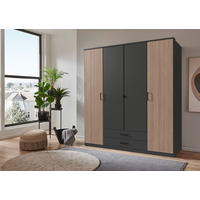 KLEIDERSCHRANK in Braun, Graphitfarben, Dunkelgrau  - Dunkelgrau/Schwarz, Konventionell, Holzwerkstoff/Kunststoff (180/199/58cm) - Stylife