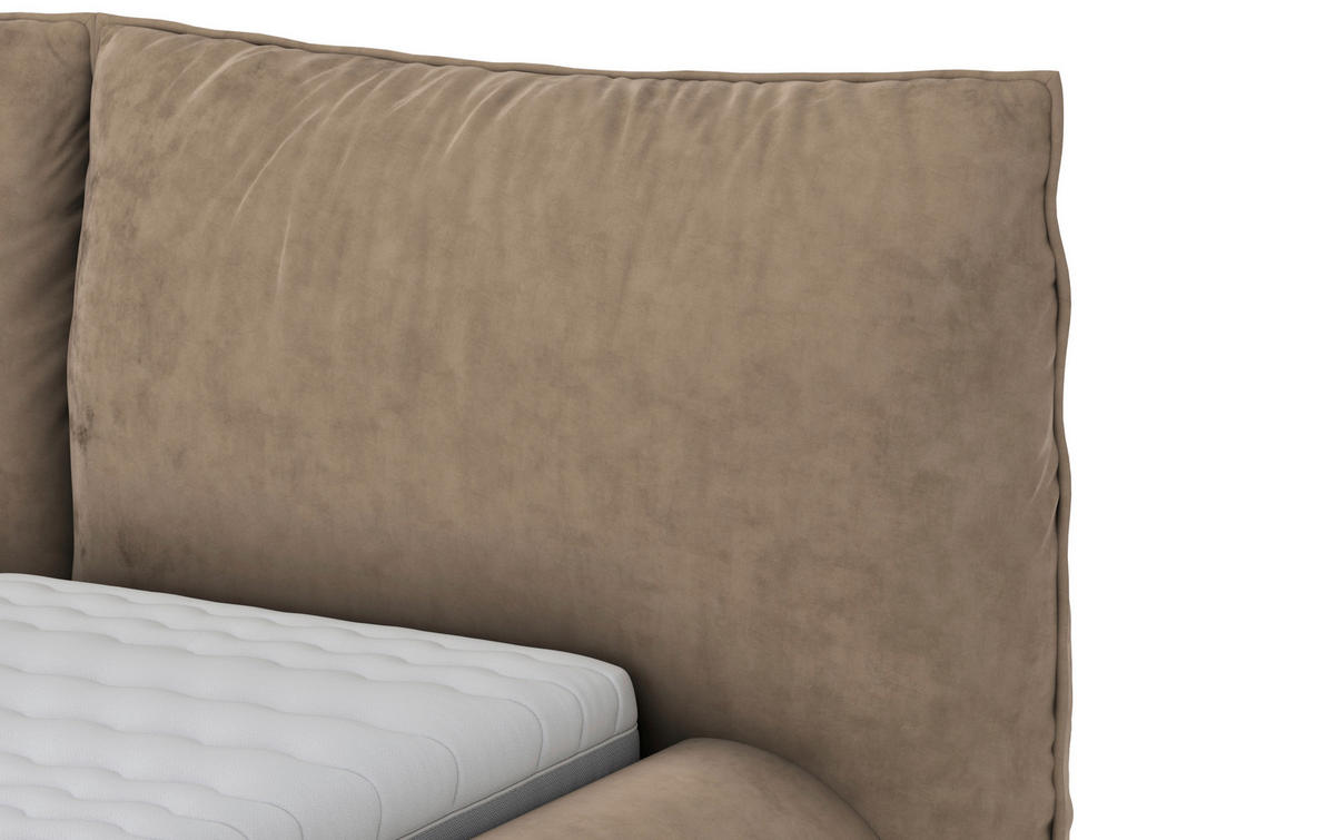 POLSTERBETT 180/200 cm,  in Rotbraun,  - Rotbraun/Schwarz, Design, Textil/Metall (180/200cm) - Belluti