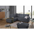 ECKSOFA in Bouclé Grau  - Schwarz/Grau, Design, Textil/Metall (220/250cm) - Xora