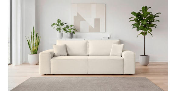 SCHLAFSOFA  in Cord Creme  - Creme/Schwarz, Design, Kunststoff/Textil (261/95/108cm) - Xora