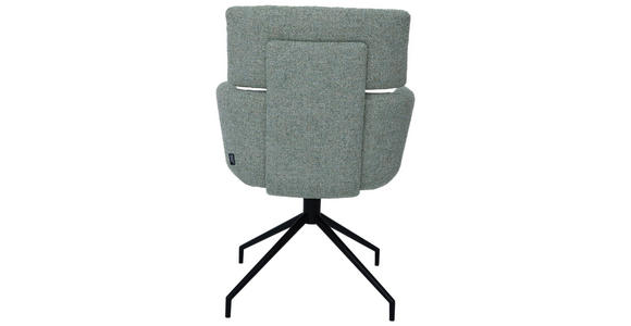 ARMLEHNSTUHL in Eisen Webstoff - Schwarz/Grün, Design, Textil/Metall (62/92/66cm) - Dieter Knoll
