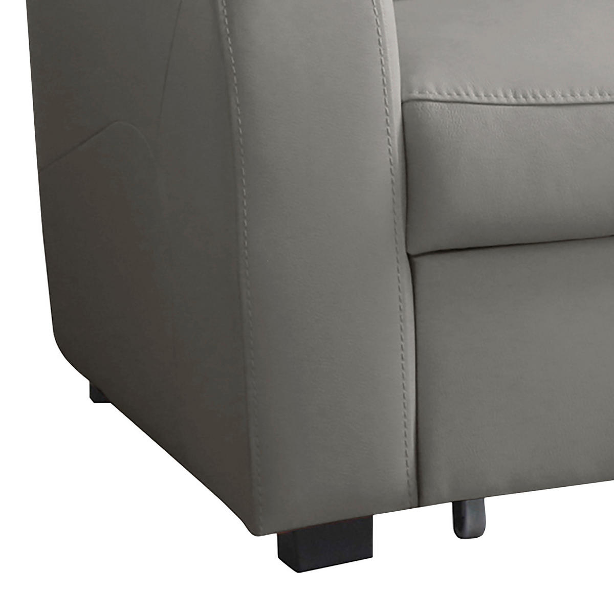 ECKSOFA 227/168 cm TILO in Lederlook Grau Bettkasten  227/168 cm  - Schwarz/Grau, Design, Kunststoff/Textil (227/168cm) - Livetastic