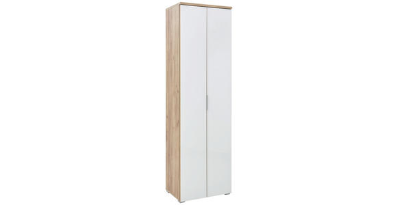 GARDEROBENSCHRANK 59/197/40 cm - Eichefarben/Alufarben, Design, Glas/Holzwerkstoff (59/197/40cm) - Voleo