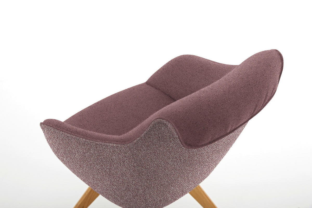ARMLEHNSTUHL  in Flachgewebe  - Eichefarben/Altrosa, Design, Holz/Textil (60/84/68cm) - Koinor