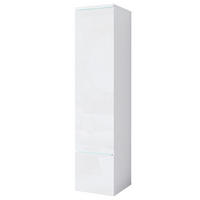 HOCHSCHRANK 30/130/33 cm  - Weiß Hochglanz/Weiß, Design, Holzwerkstoff/Kunststoff (30/130/33cm) - Livetastic