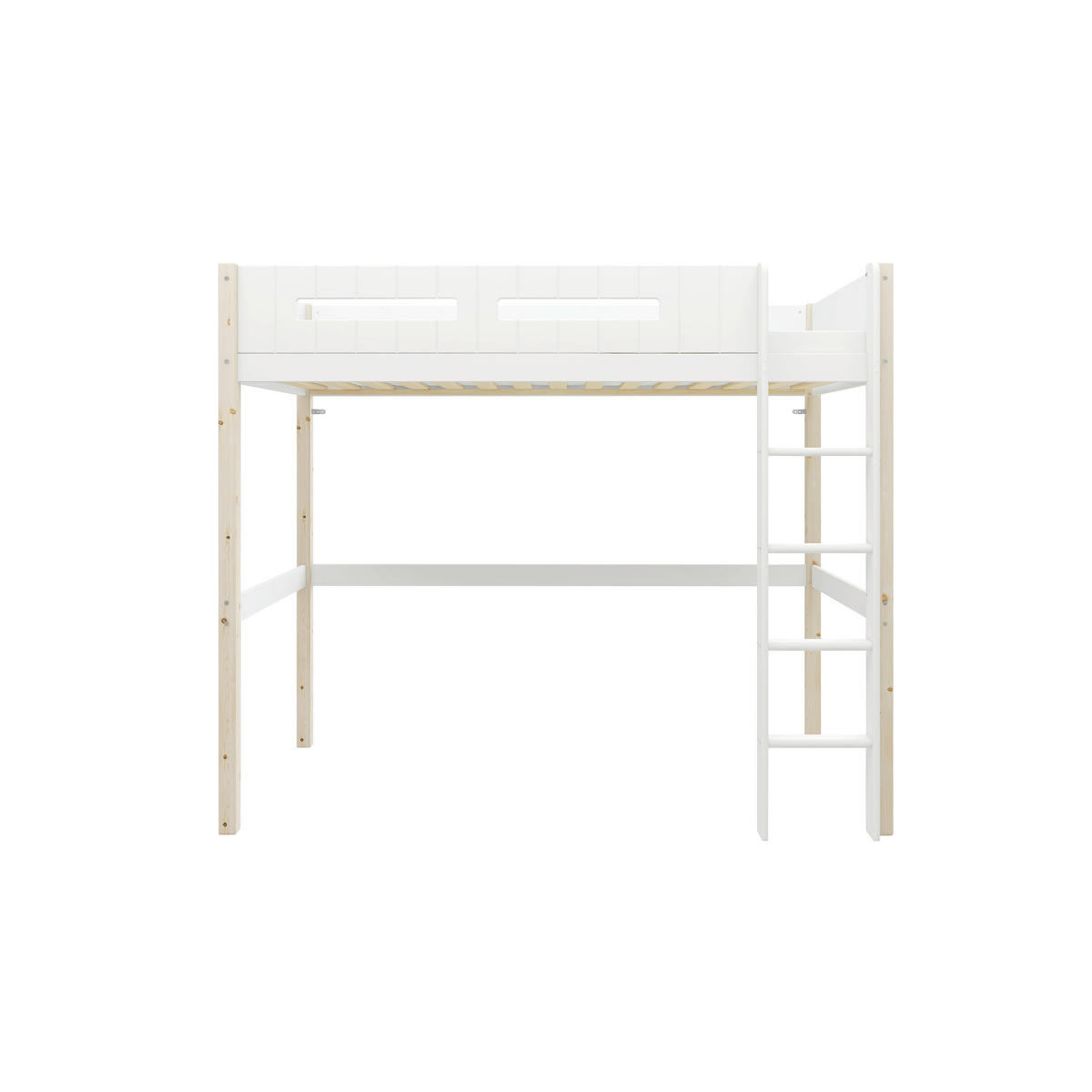 HOCHBETT 90/200 cm,  in Absturzsicherung, Leiter, Rollrost  - Weiß/Kieferfarben, MODERN, Holz (90/200cm) - Chameo