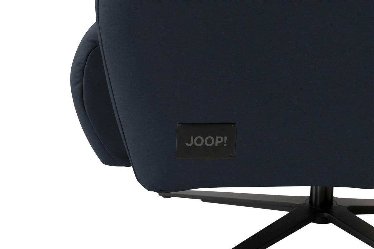 RELAXSESSEL Leder Dunkelblau  - Schwarz/Dunkelblau, Modern, Leder/Metall (66/110/83cm) - Joop!