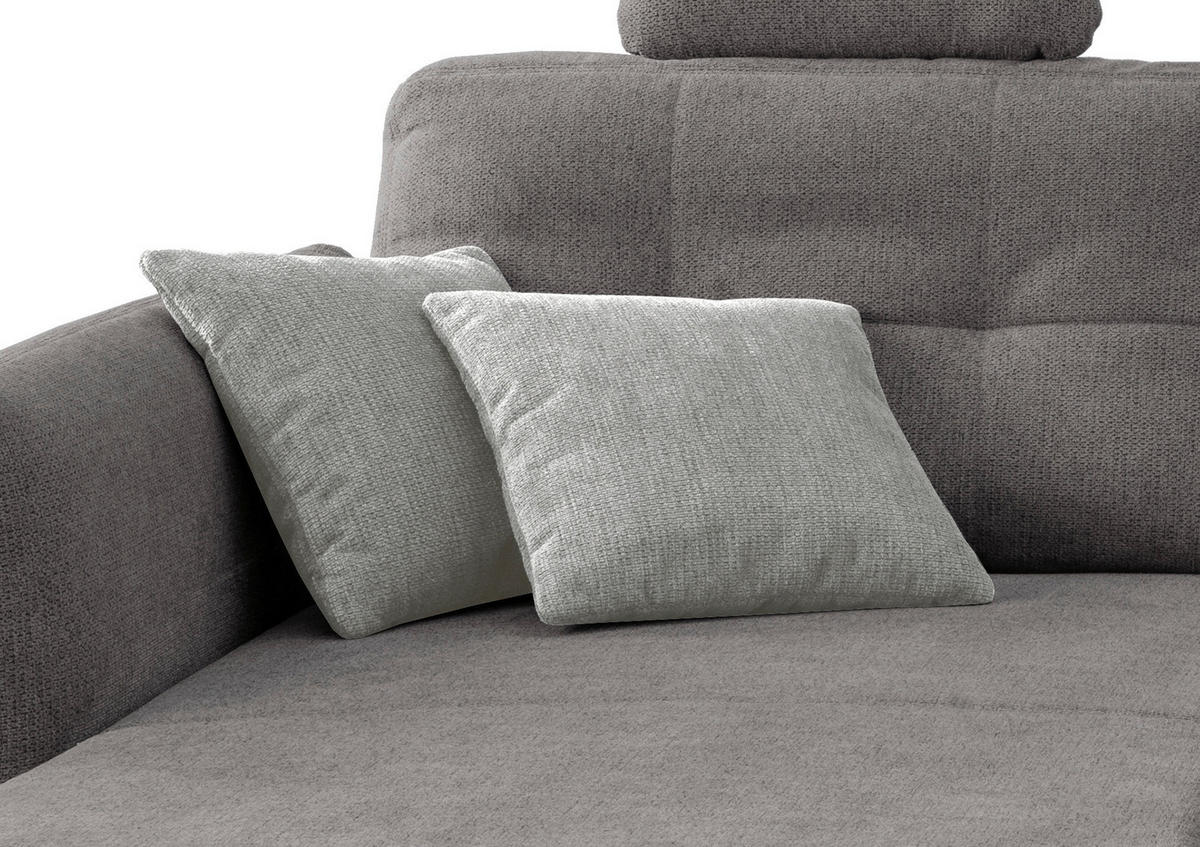 ECKSOFA in Chenille Graubraun  - Graubraun/Hellgrau, Modern, Holz/Textil (176/250-280cm) - Livetastic