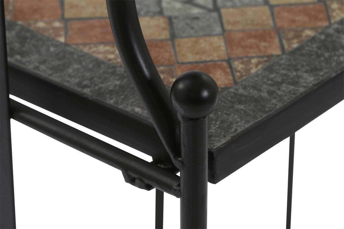 GARTENREGAL Keramik, Metall  - Multicolor/Schwarz, MODERN, Keramik/Metall (62/142/29cm) - Siena Garden