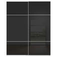 SCHWEBETÜRENSCHRANK 181/223/67 cm 2-türig Schwarz, Weiß  - Schwarz/Weiß, KONVENTIONELL, Glas/Holzwerkstoff (181/223/67cm) - Novel
