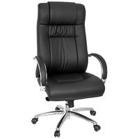 CHEFSESSEL  in Lederlook Schwarz  - Silberfarben/Schwarz, Basics, Kunststoff/Textil (60/131/49cm) - MID.YOU