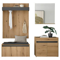 GARDEROBE 5-teilig  in 190/200/40 cm  - Eichefarben/Anthrazit, Design, Glas/Holzwerkstoff (190/200/40cm) - Modante