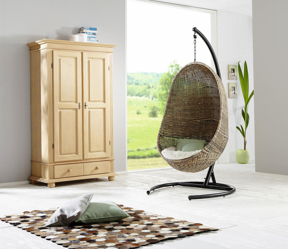 GARDEROBENSCHRANK 110/192/58 cm  - Fichtefarben/Schwarz, LIFESTYLE, Holz/Metall (110/192/58cm) - Landscape