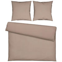 BETTWÄSCHE BANDA Makosatin 200/200 cm  - Schlammfarben, Basics, Textil (200/200cm) - Novel