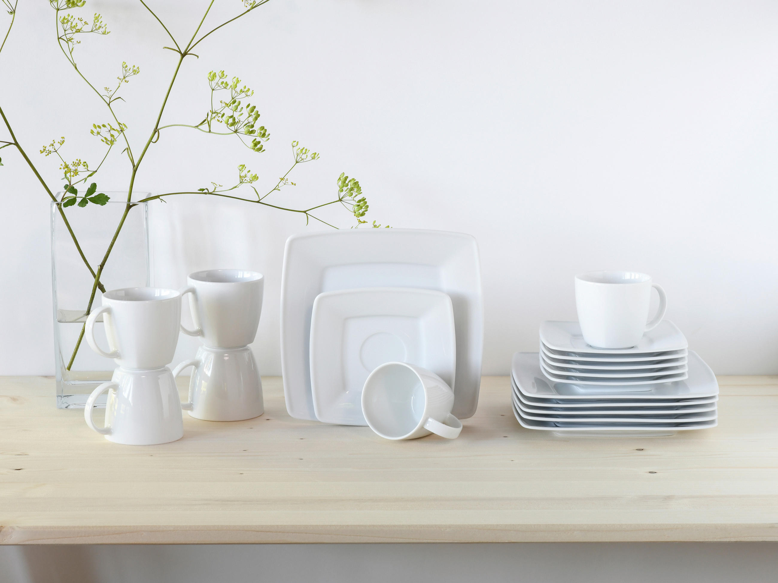 KAFFEESERVICE Weiß 18-teilig Victora Weiss  - Weiß, Basics, Keramik - Creatable