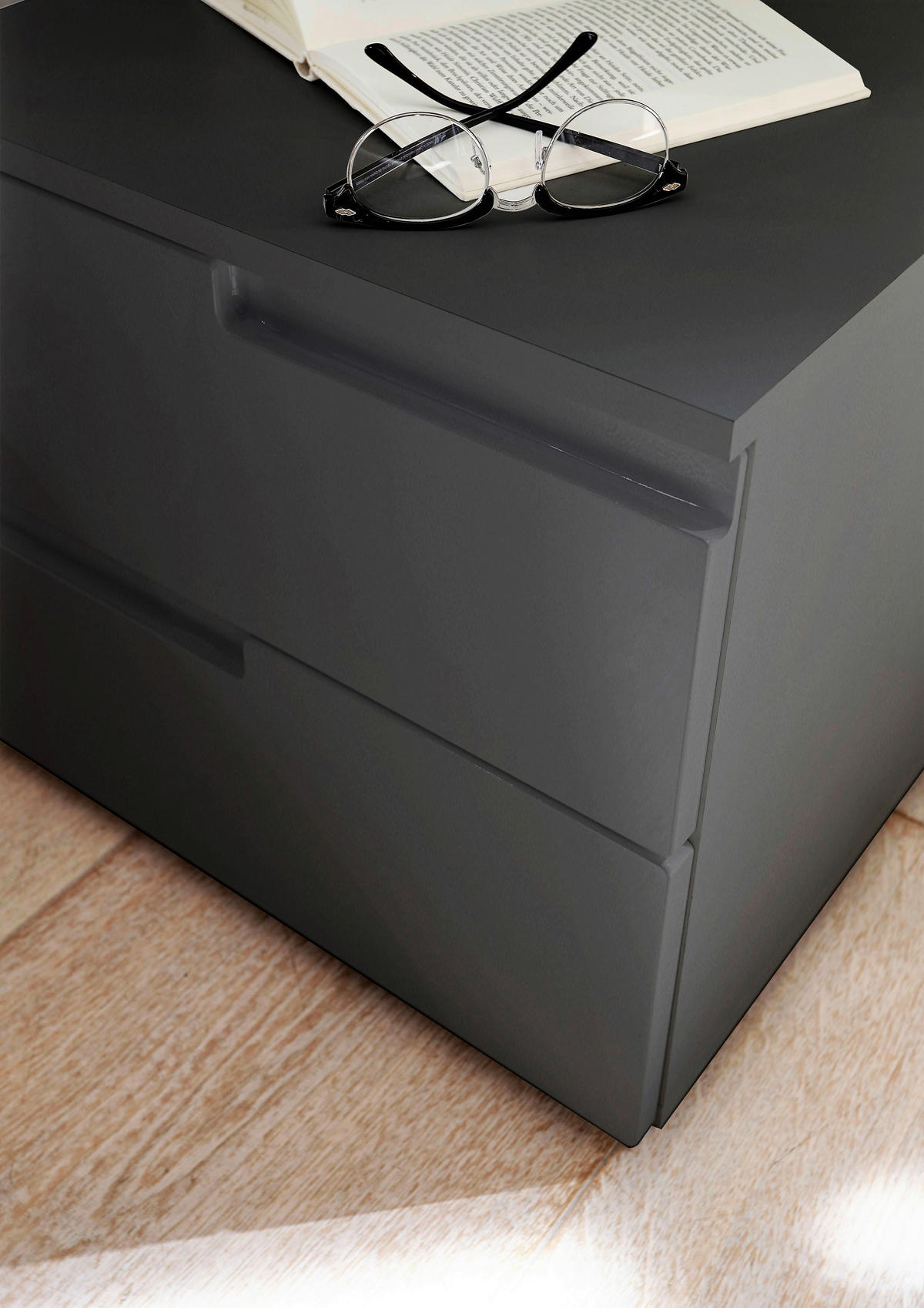 NACHTSCHRANK 46,2/41,7/40 cm  - Graphitfarben/Schwarz, MODERN, Holzwerkstoff/Kunststoff (46,2/41,7/40cm)