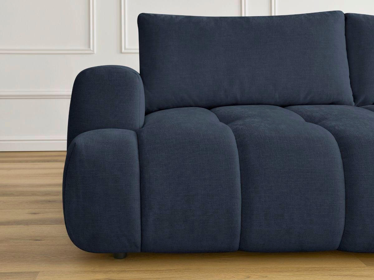 SCHLAFSOFA FUJI Leinenoptik Dunkelblau  inkl.  - Schwarz/Dunkelblau, MODERN, Kunststoff/Textil (251/113/88cm)