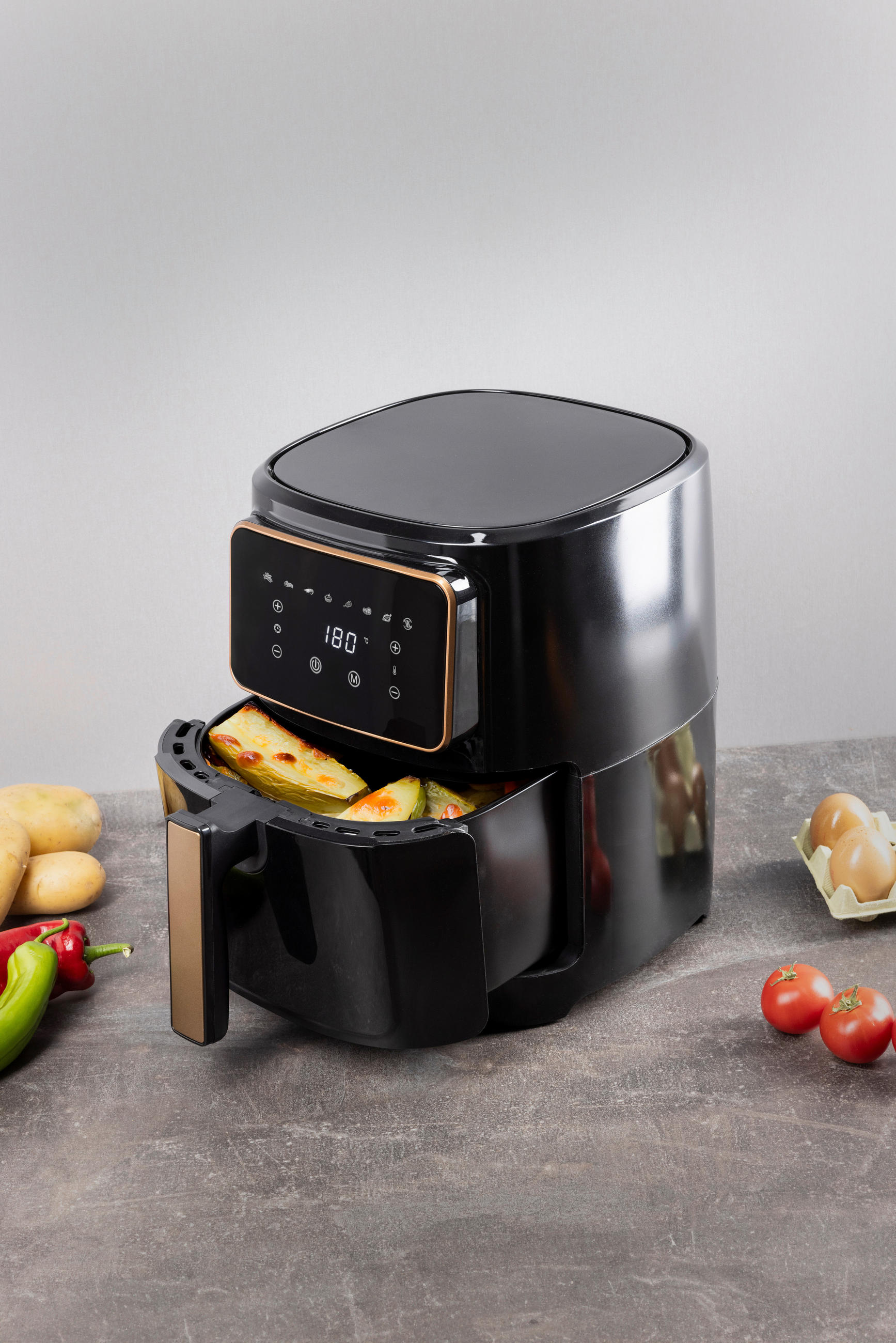 HEIßLUFTFRITTEUSE 6.9 L  - Schwarz, Basics, Kunststoff (6.9l) - Atrigo
