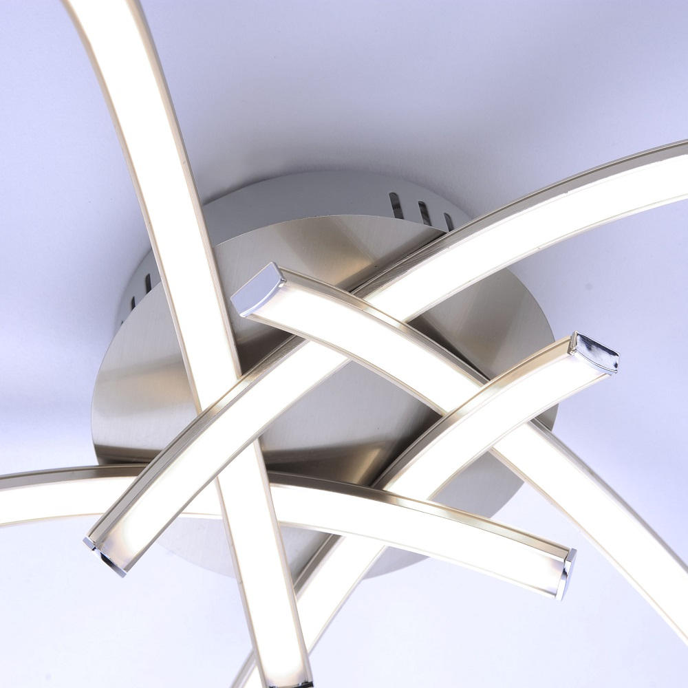 PLAFONIERĂ CU LED - argintiu, Design, plastic/metal (47/14cm)