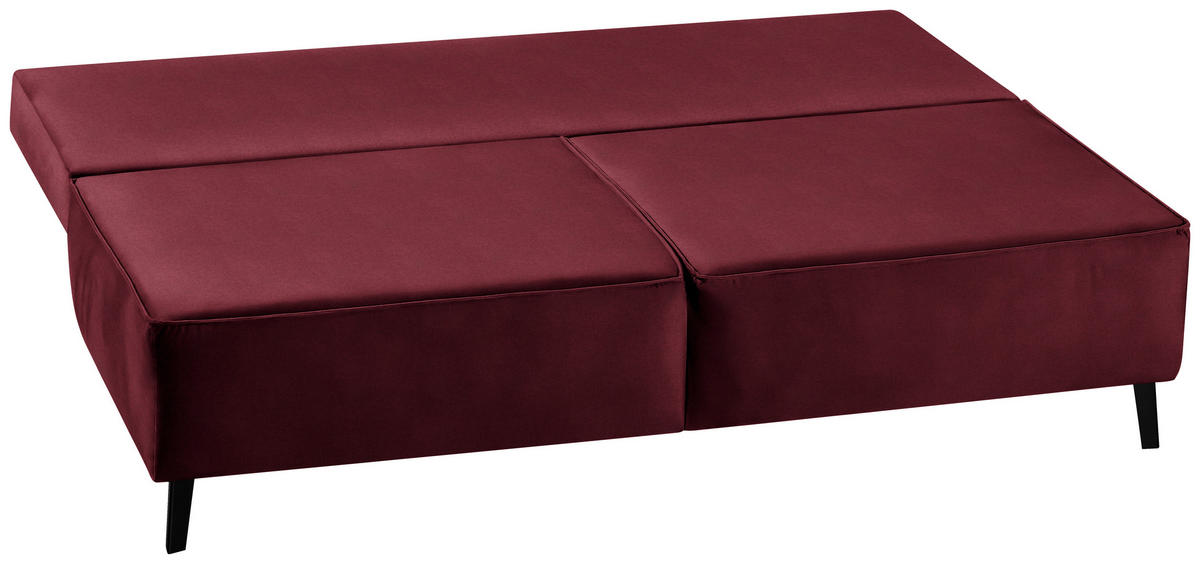 SCHLAFSOFA in Weinrot  - Weinrot/Schwarz, Konventionell, Textil/Metall (197/91/88cm) - Novel