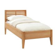 BETT 90 cm x 200 cm in Holz Naturfarben - Naturfarben, Natur, Holz (90/200cm) - Linea Natura