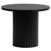 BEISTELLTISCH 50/50/40 cm Eiche furniert Schwarz rund  - Schwarz, Design, Holz/Holzwerkstoff (50/50/40cm) - Xora
