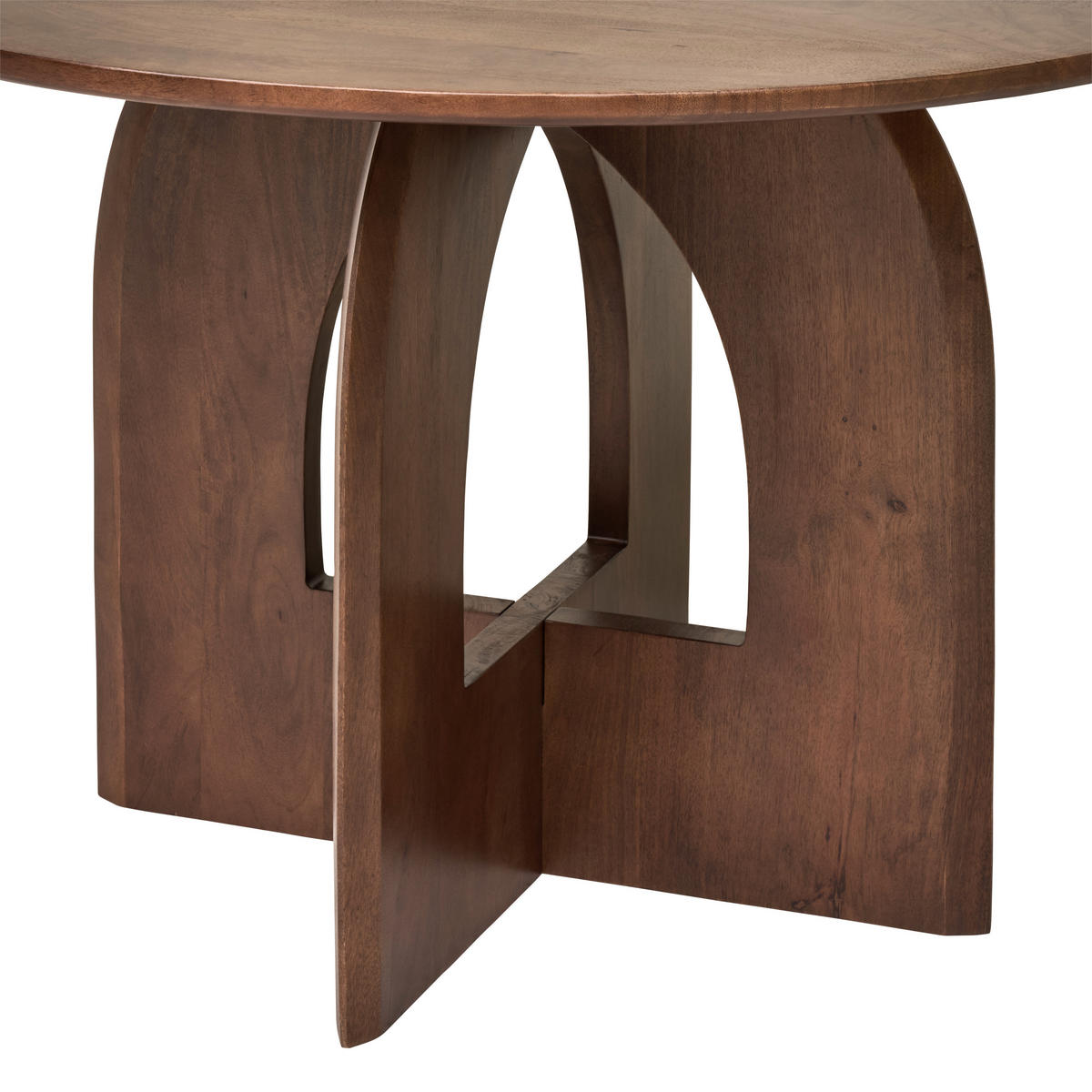 ESSTISCH 120/120/76 cm Echtholz  Holz rund Walnussfarben  - Walnussfarben, MODERN, Holz (120/120/76cm) - Livetastic