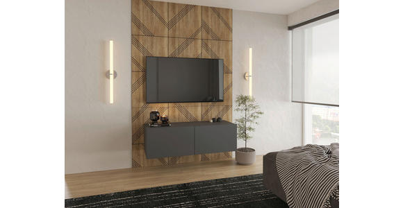 LOWBOARD Newniq in 120/36,7/45 cm - Anthrazit, Design, Holzwerkstoff (120/36,7/45cm) - Hom`in