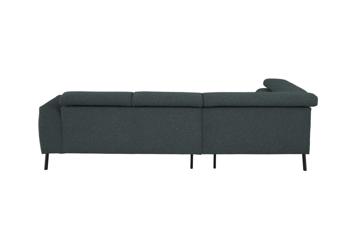 ECKSOFA in Struktur Dunkelgrau  205/280 cm  - Dunkelgrau/Schwarz, Design, Textil/Metall (205/280cm) - Xora