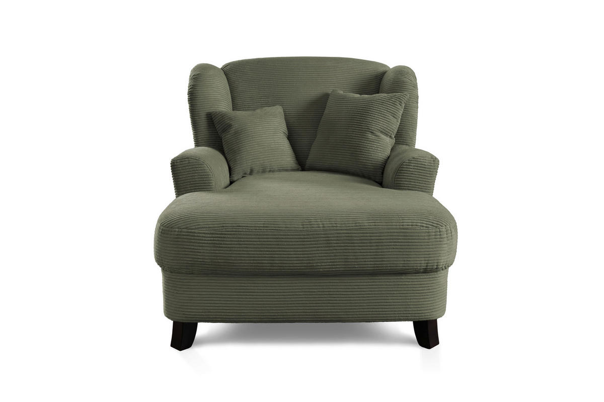 XXL-SESSEL Cord Olivgrün    - Dunkelbraun/Olivgrün, KONVENTIONELL, Holz/Textil (109/104/145cm) - Sit & More