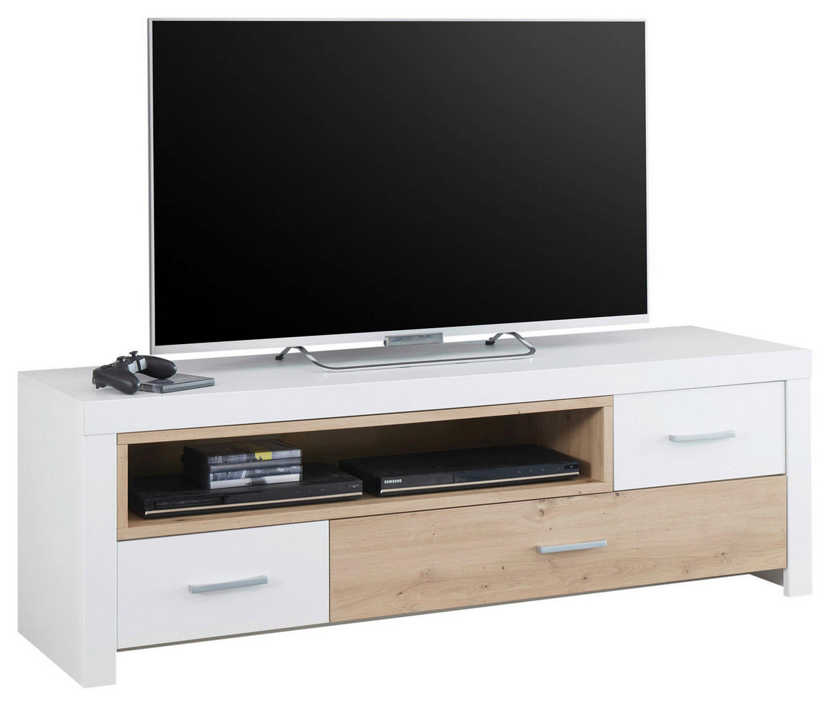 TV DIEL  - biela/farba duba, Design, kov/kompozitné drevo (156/51/45cm) - Xora