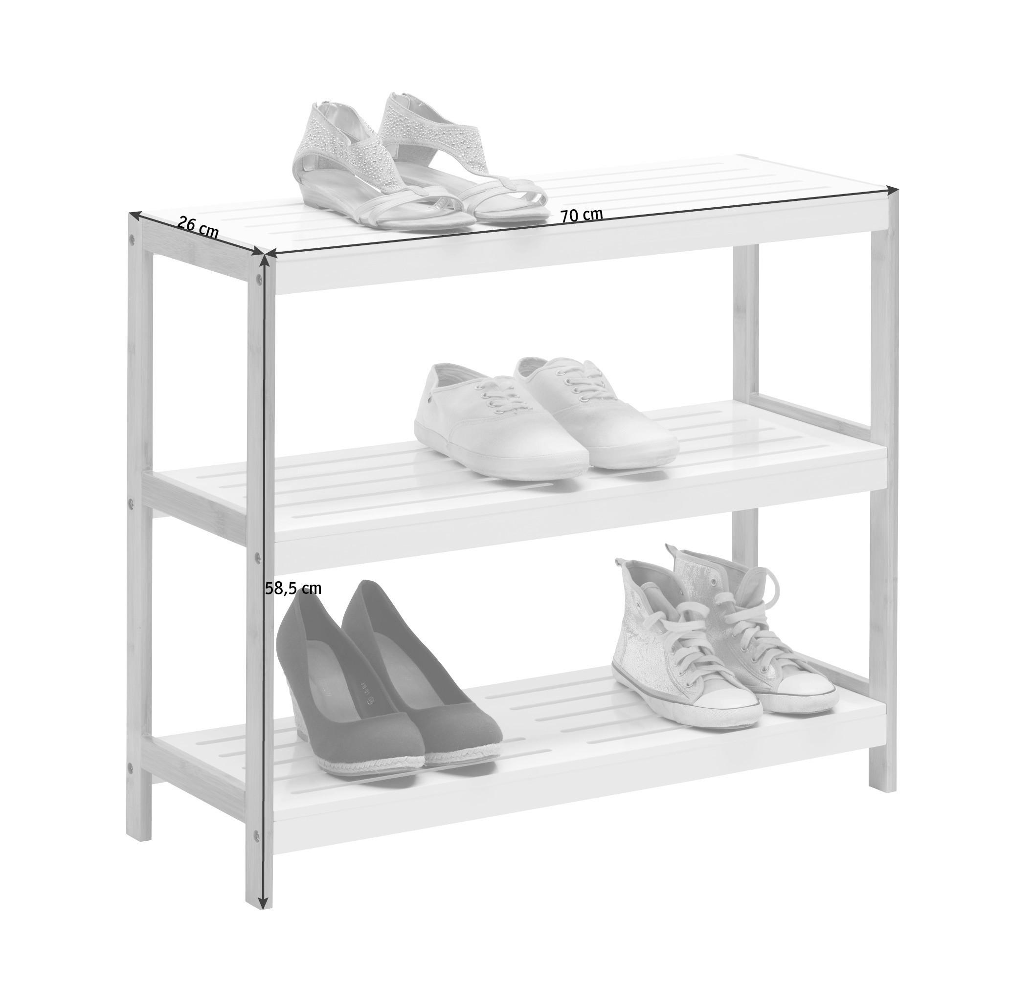 POLICA ZA OBUĆU  braon, bela  drvo, pločasti materijal     - bela/braon, Dizajnerski, drvo/pločasti materijal (70/58,5/26cm) - Xora