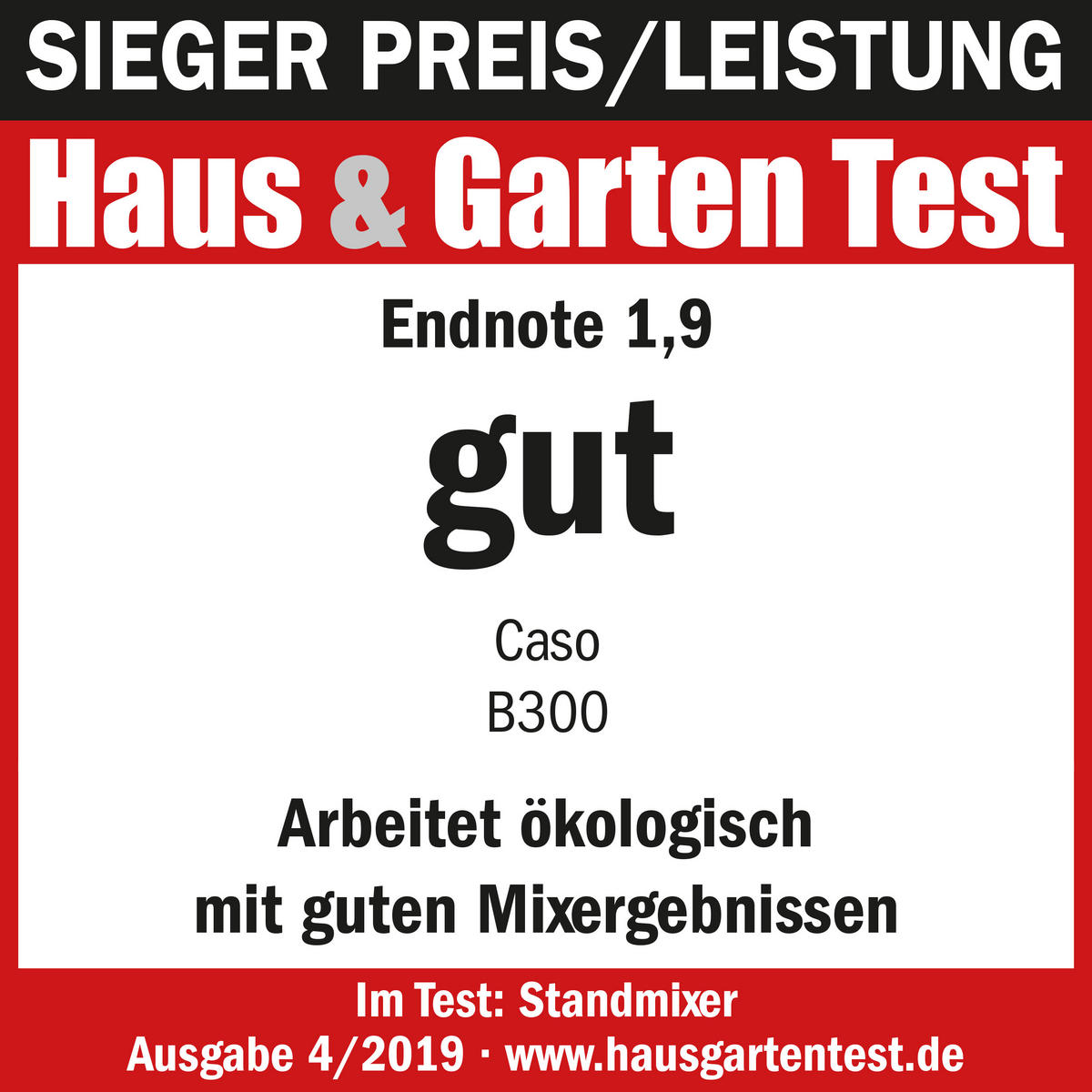 STANDMIXER  - Hellgrau/Schwarz, Basics, Kunststoff/Metall (17/37/16cm) - CASO Design
